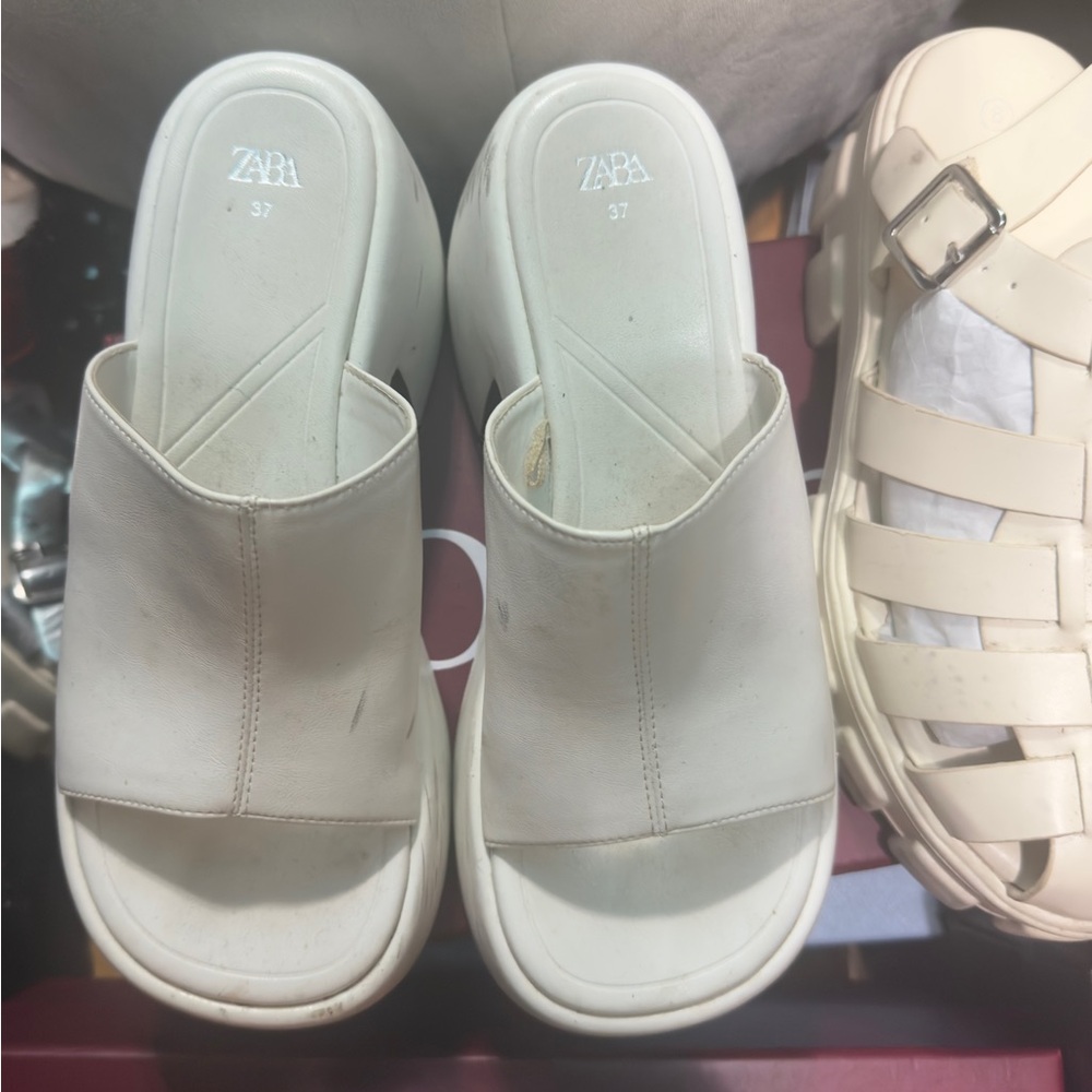 Zara Women's Cream Mules